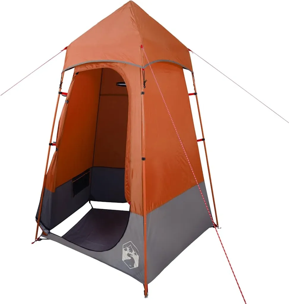 vidaXL Tente de Douche et WC Orange Étanche pour Camping et Randonnée