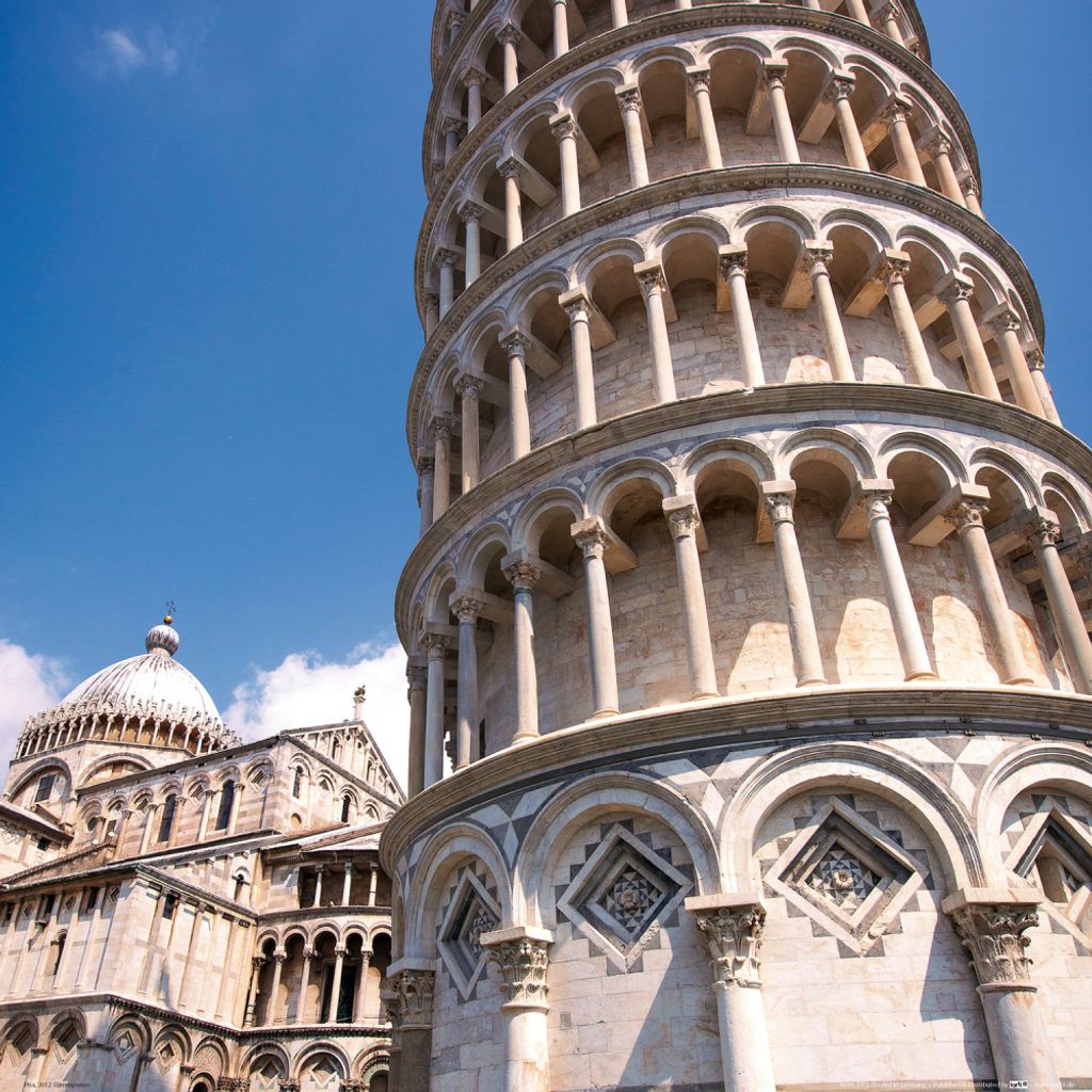 Pisa Kunstdruck Bild - Der Schiefe Turm Und Der Dom (40 x 40 cm)