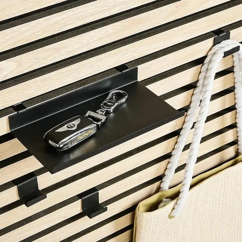 Solution Rangement sans Perçage : 3 Étagères Noires pour Mur Acoustique - 3