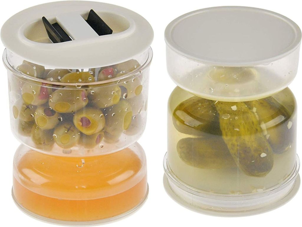 Pickles Jar trocken und nass Dispenser Pickles Oliven Sanduhr Jar Container für Home Kitchen Making Food Separator