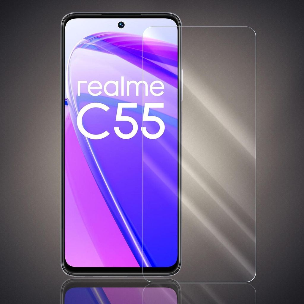 Panzer Folie für Realme C55 Echt Glas Displayschutzfolie Produktbild 