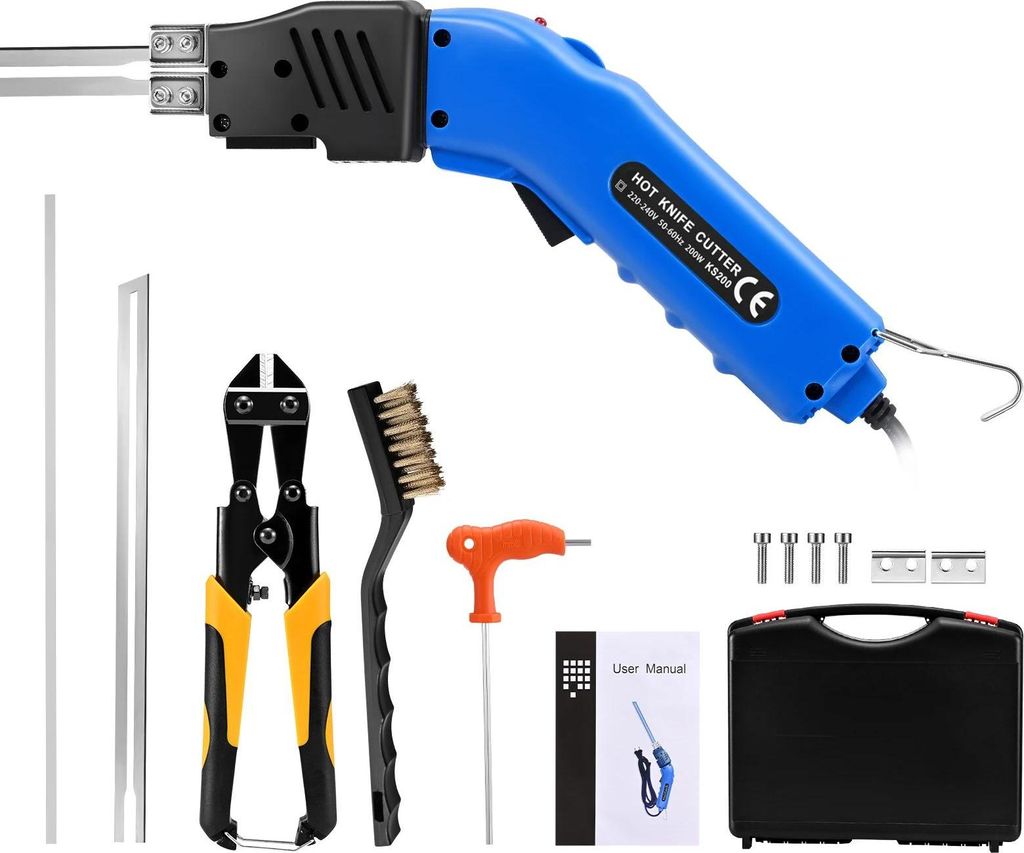 Styroporschneider - Elektrisches Heißmesser - 200 W - Bis 500 °C - Temperatur einstellbar - Für Styropor/Schaum, Vliesstoff und Seil - Netzbetri...