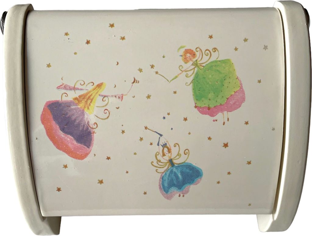 WC-Papierollenhalter Motiv Feen aus MDF, 12 x 18 x 11,5 cm
