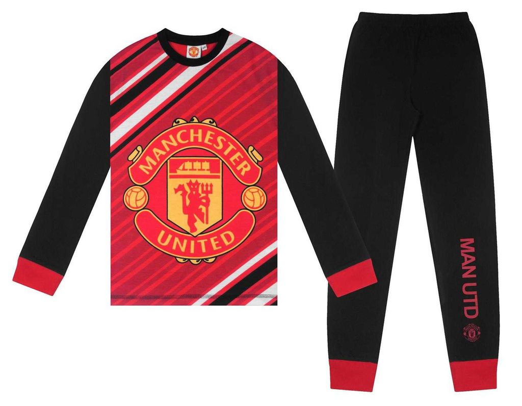 Manchester United FC - "Benjamin Sesko 30" Schlafanzug mit langer Hose für Jungen GF850 (146-152) (Rot/Schwarz)