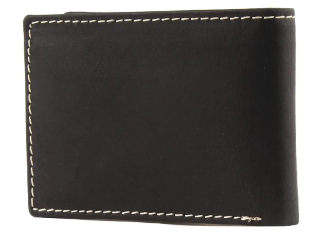 bruno banani Phoenix Mini Wallet Black - Portafoglio Slim in Vera Pelle Nero
