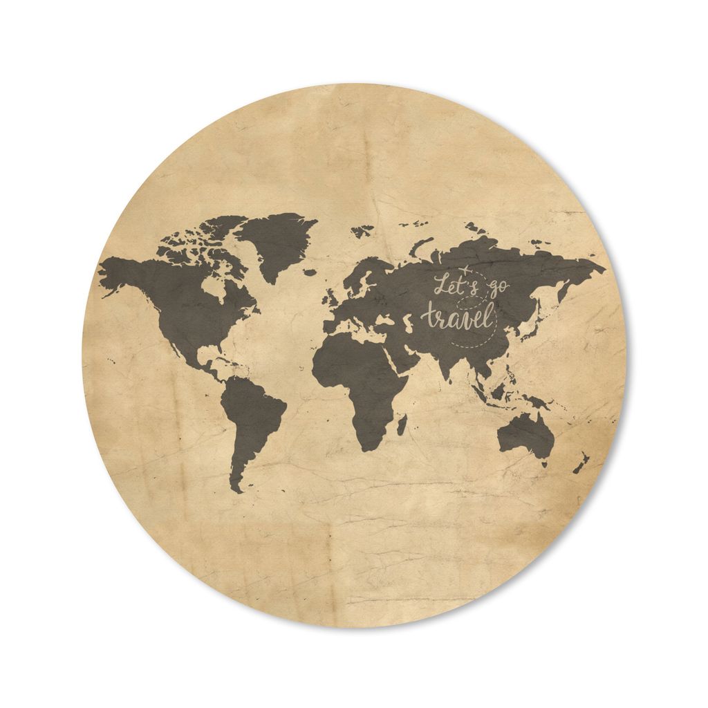 MuchoWow Mauspad Mousepad Weltkarte - Vintage - Braun 30x30 cm - Mousepads - Maus Mat - Pad - Mausunterlage - Tischunterlage - Schreibtischmatten