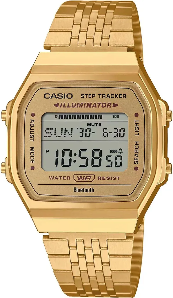 Casio ABL-100WEG-9AEF Oro - Orologio Vintage Bluetooth con Contapassi