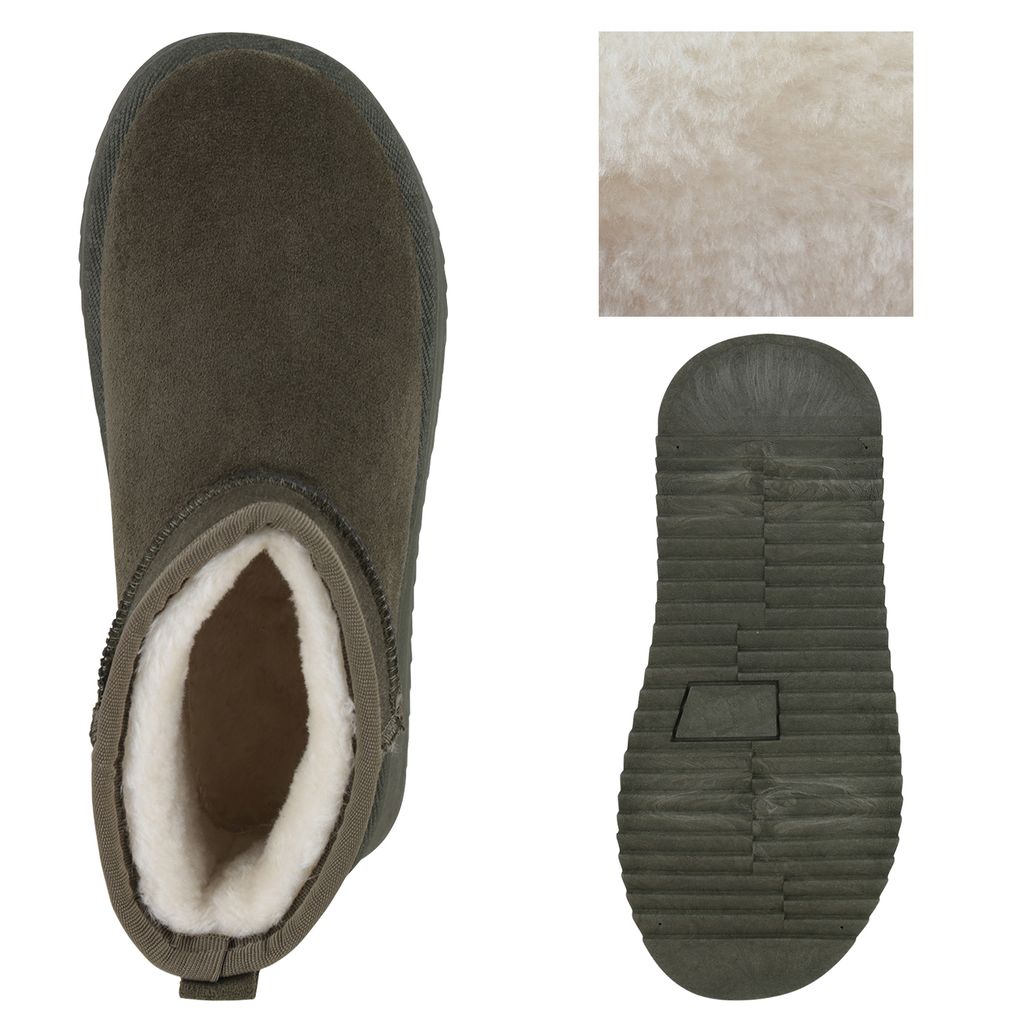 VAN HILL Damen Warm Gefütterte Plateau Boots Profil-Sohle Produktbild 3