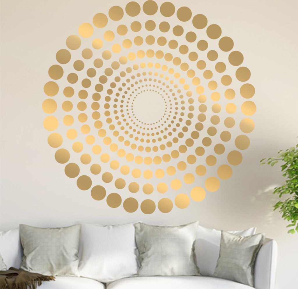 Kreis Ornament Wandtattoo in 6 Größen - Wandaufkleber Wall Sticker - Dekoration, Küche, Wohnzimmer, Schlafzimmer, Badezimmer