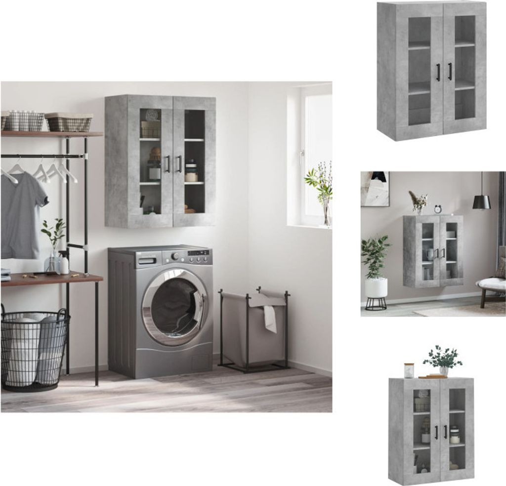 vidaXL Wandschrank Betongrau 69,5x34x90 cm - Sideboards