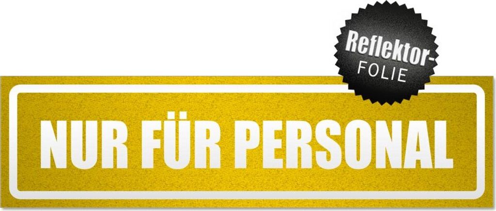 Nur für Personal invertiert Magnetschild Schild magnetisch