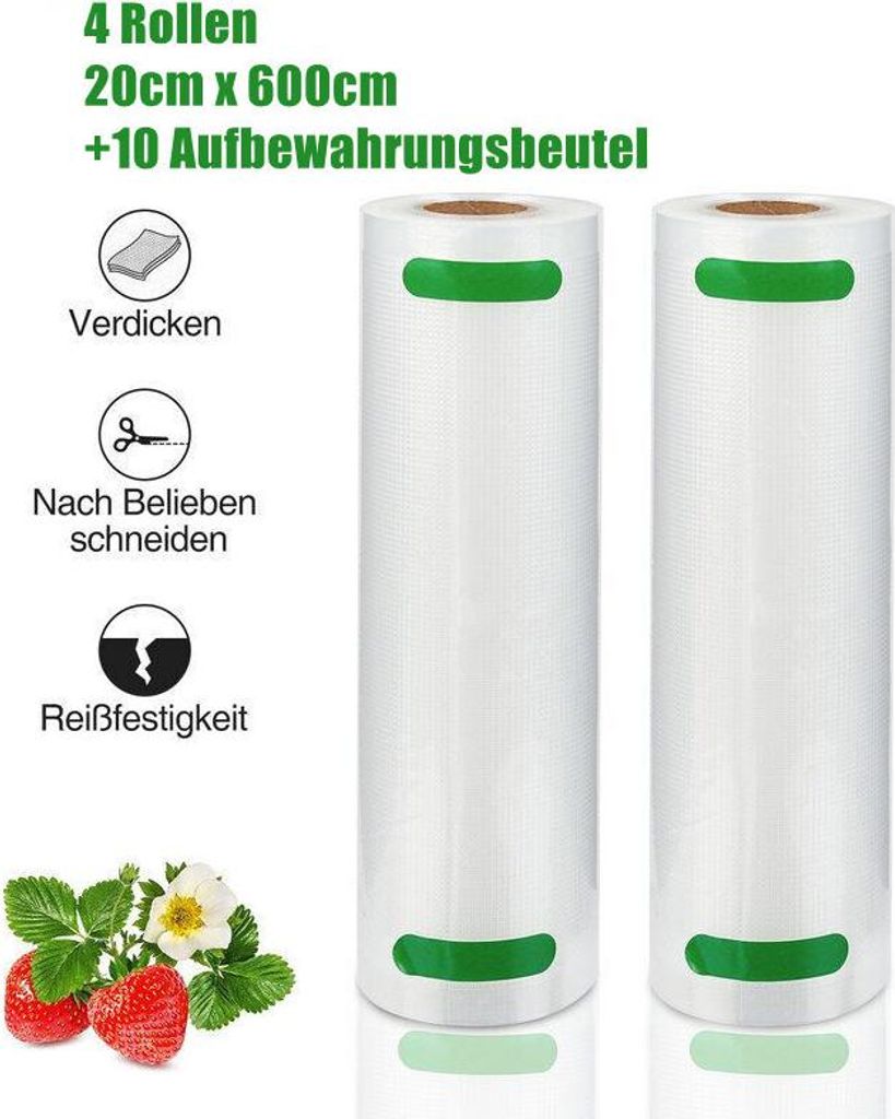 Faziango 4 Stück 20 x 600cm Vakuumrollen Vakuumfolie Produktbild 