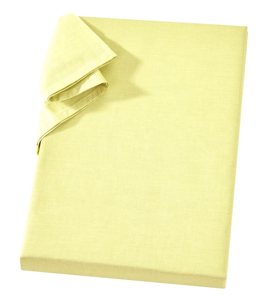 Linon Betttuch aus 100% Baumwolle ohne Gummizug Gelb 150 x 250 cm