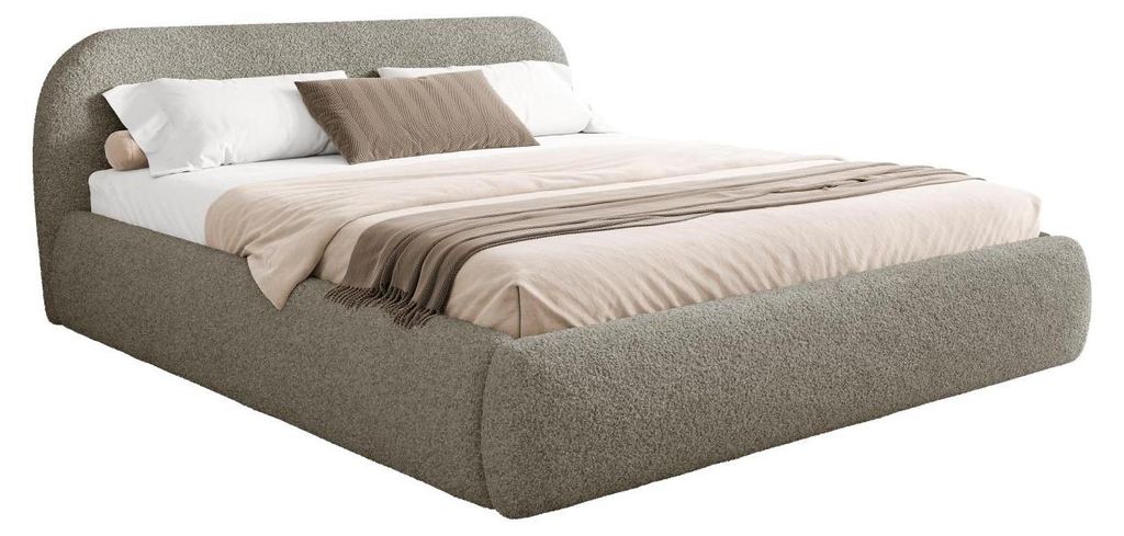 MIRJAN24 Polsterbett Talori, Dopellbett mit Bettkasten, Leistenlattenrost aus Holz (Farbe: Lambi 03, Größe: 140x200 cm)