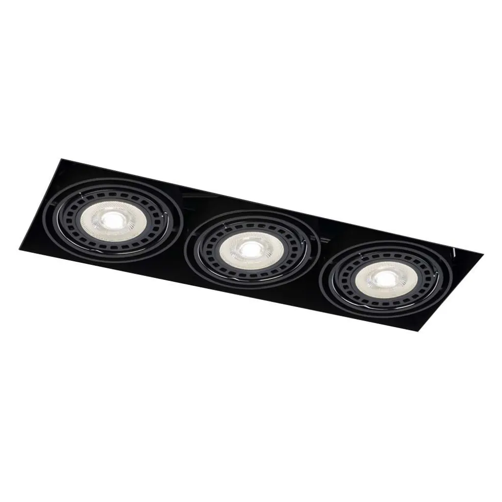 Luminaire encastré rectangulaire noir pour corriger l'éclairage sombre