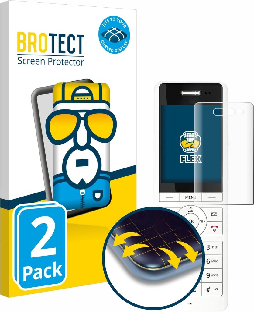 2x BROTECT Fullscreen Schutzfolie für AVM Fritz!Fon X6 White Displayschutz Folie Fullcover Klar Transparent