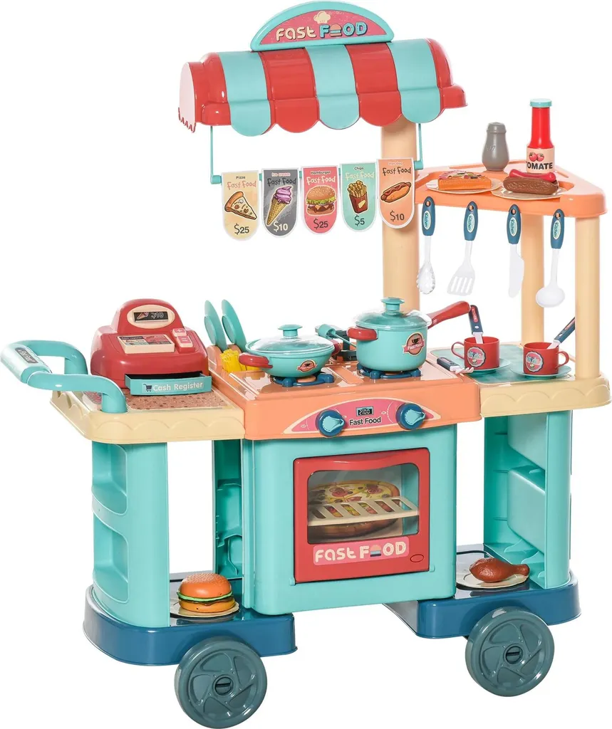 Grande cuisine de jeu pour chambre d'enfant 6-12 ans multicolore 90 cm