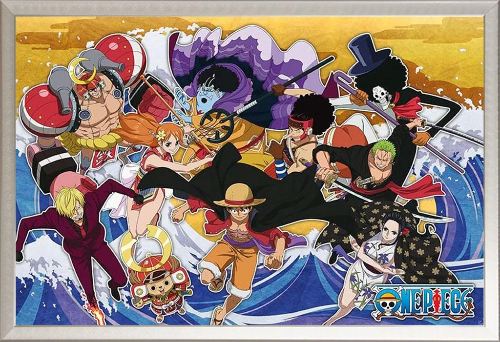 Poster One Piece Ciurma a Wano Cornice Argento Shinsuke® Maxi