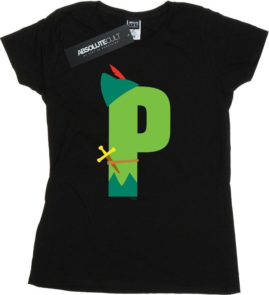 Disney - "Alphabet P Is For Peter Pan" T-Shirt für Damen BI36575 (L) (Schwarz)
