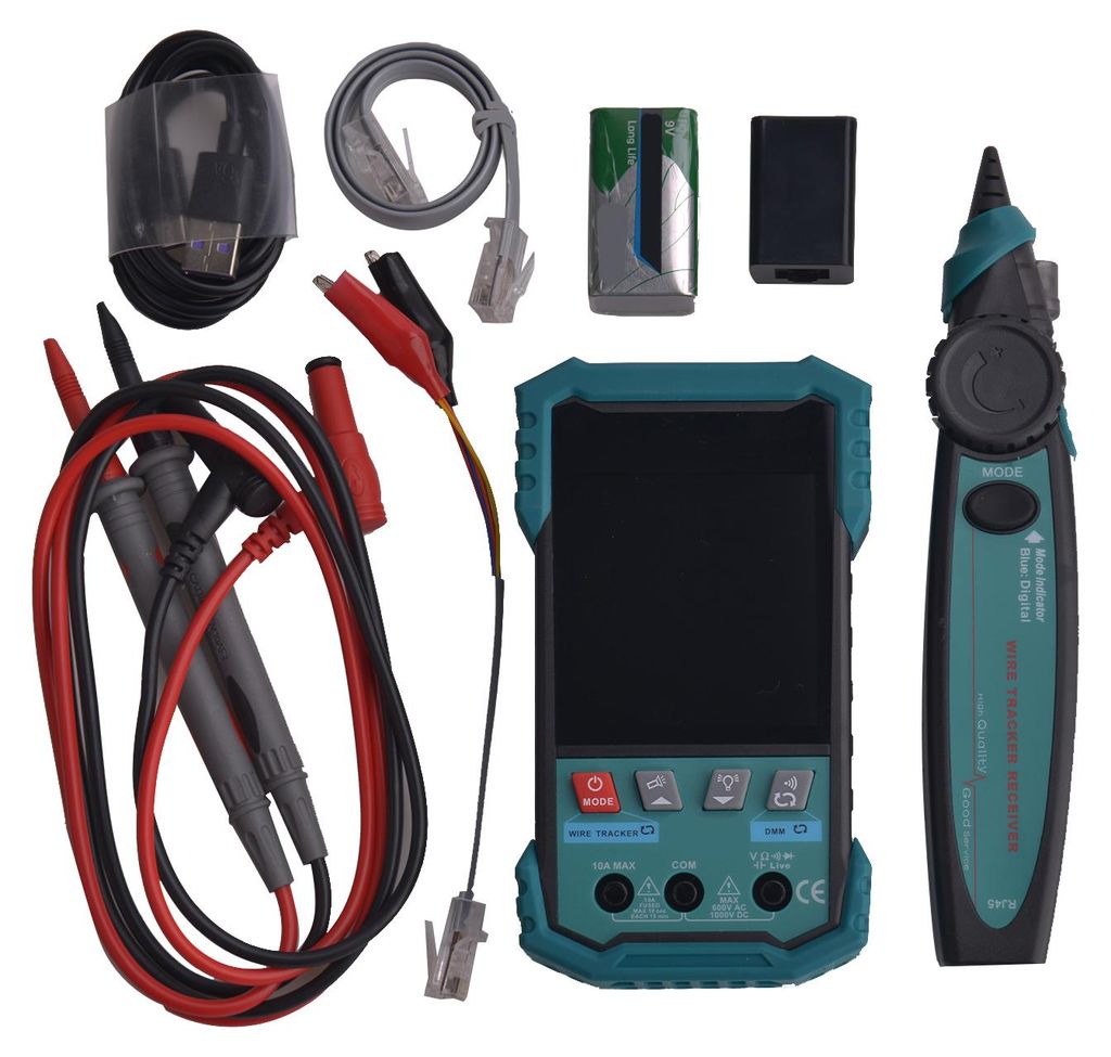 Netzwerkkabeltester mit PoE-Testfunktion, digitalem Kabelsuchgerät & Netzwerktester & Multimeter, tragbarer Kabelverfolger, Netzwerkkabellängenme...