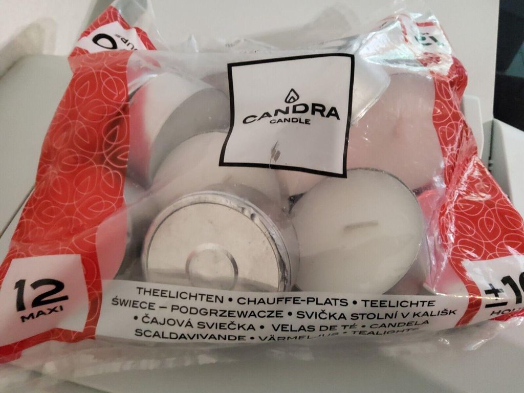 Candra Candle Teelichter XL 12 Stück, 10 Std. Brenndauer Produktbild 