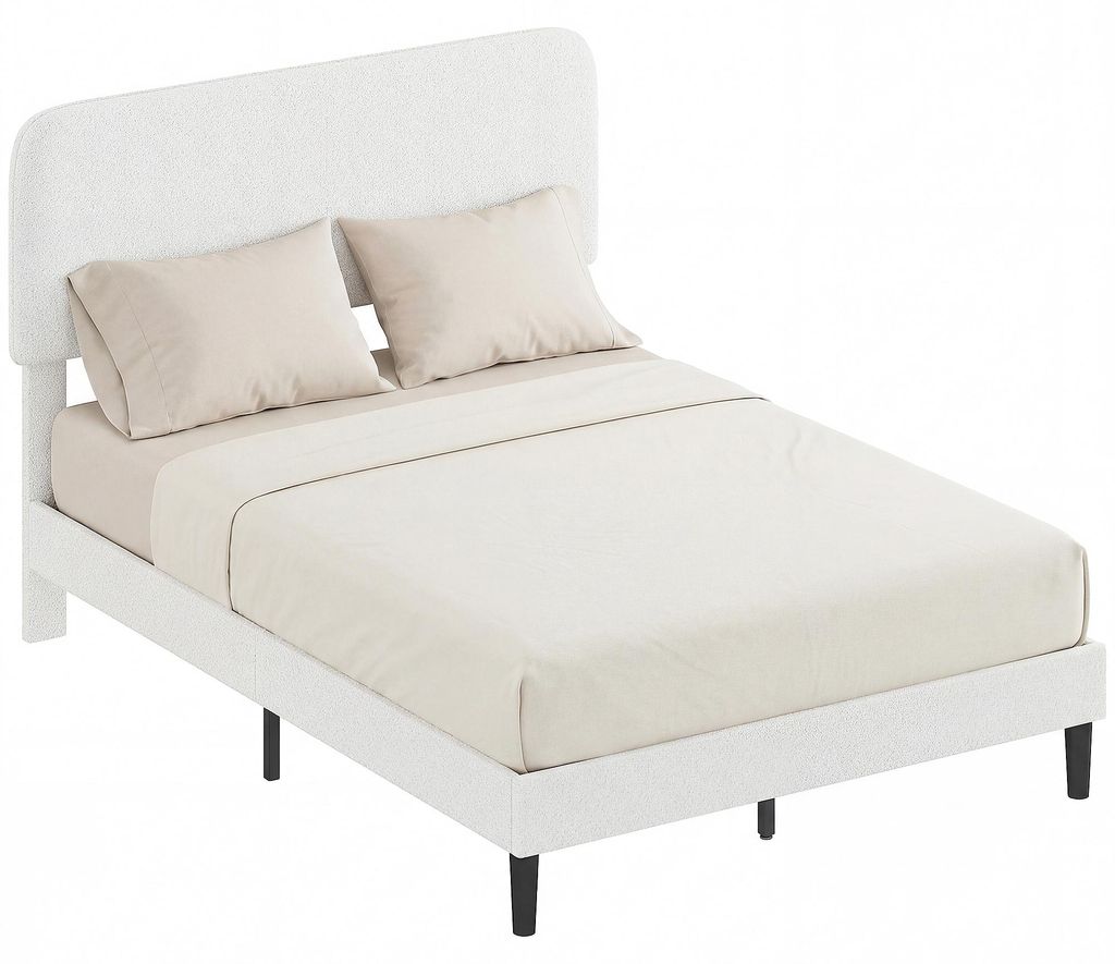 HOMCOM Bett 140x200 cm Bettgestell mit gepolstertem Produktbild 