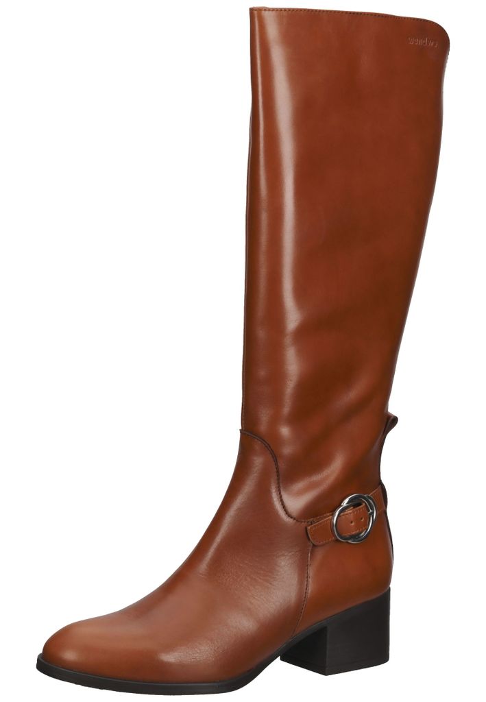 Wonders Glattleder Stiefel mit dekorativer Knöchelschnalle und Reißverschluss