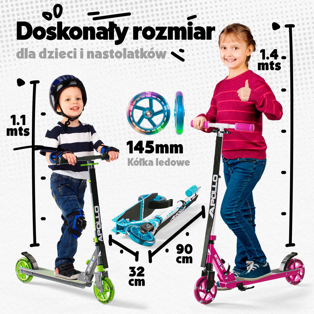 Apollo 145mm hulajnoga miejska z amortyzacją „Skyracer LED” Zdjęcie produktu 5