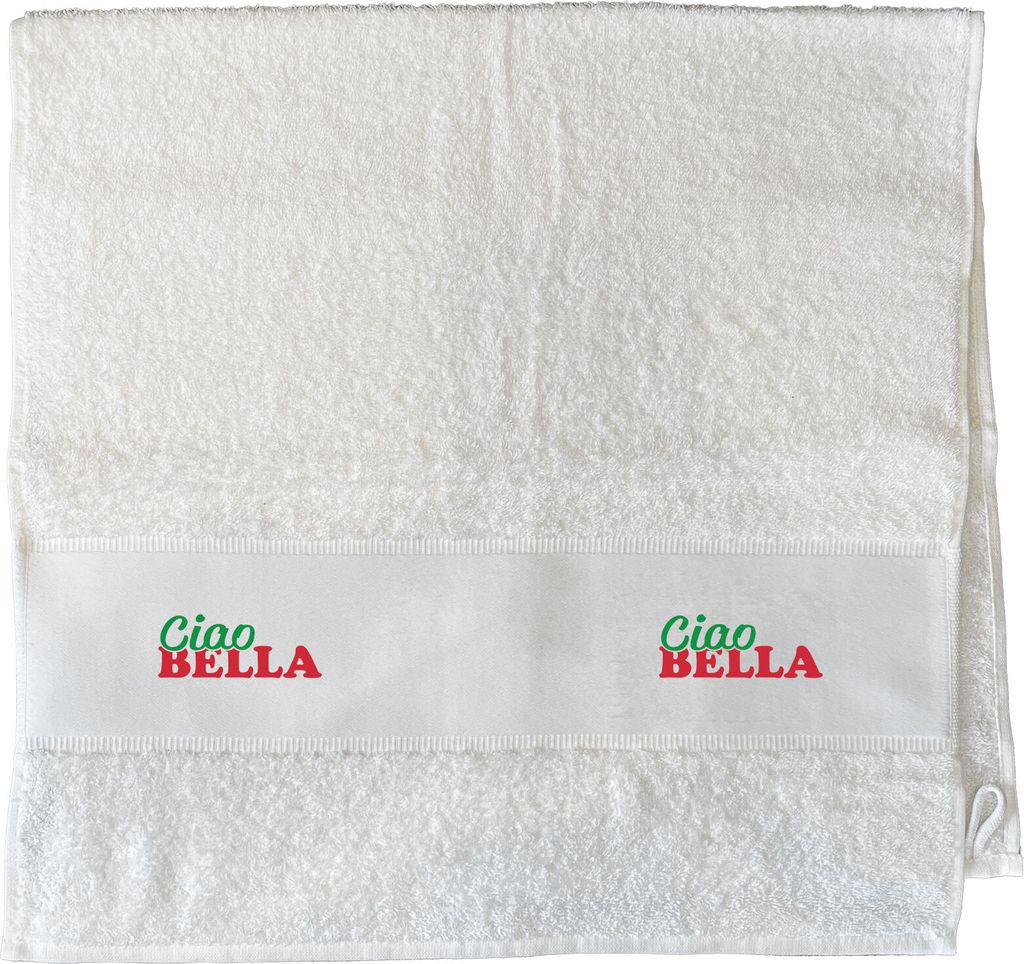 Huuraa Handtuch Ciao Bella Italien 50x100cm White Baumwolle Handtuch Geschenkidee