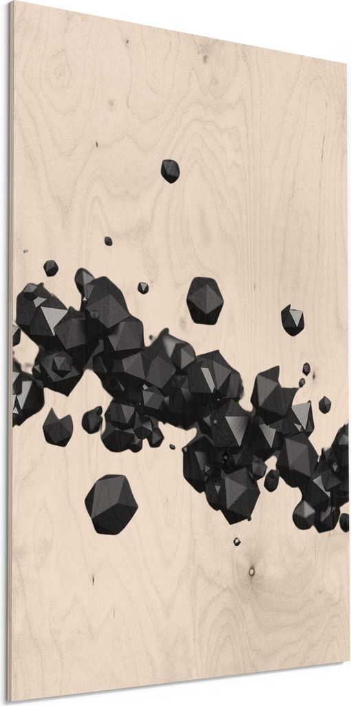 DEQORI Holzbild 40x60 cm 'Geometrische Kometen' Bild auf Holz Wandbild Kunstdruck