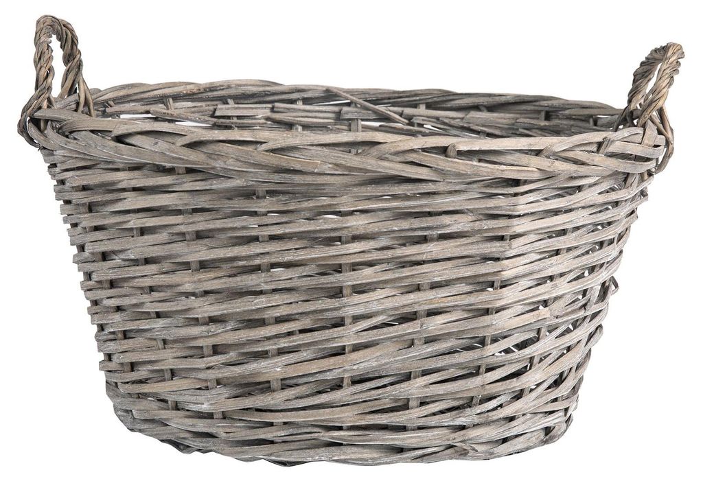 Weidenkorb JUNAN, Set aus 3 geflochtenen Körben, Grau, Produktbild 