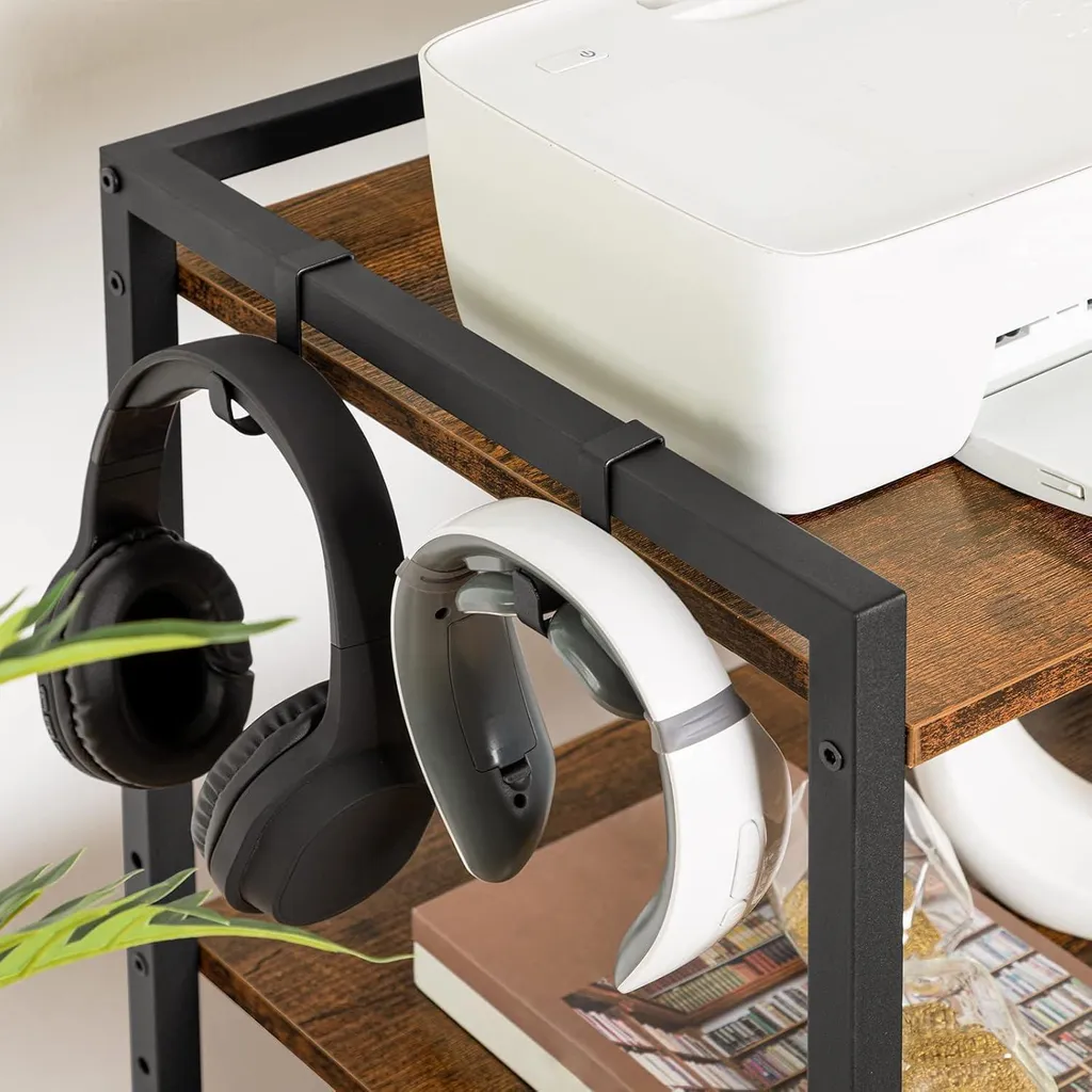 Meuble Support Imprimante Mobile avec Panier à Documents et Rangement 3D - 5