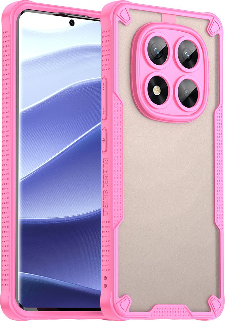 Schutzhülle für Xiaomi Redmi Note 14 Pro 5G, transluzente matte Rückseite, TPU Bumper Case Pink