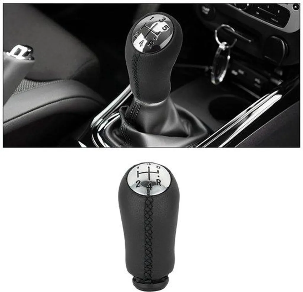 Pommeau de levier de vitesse universel en similicuir noir modèle V1