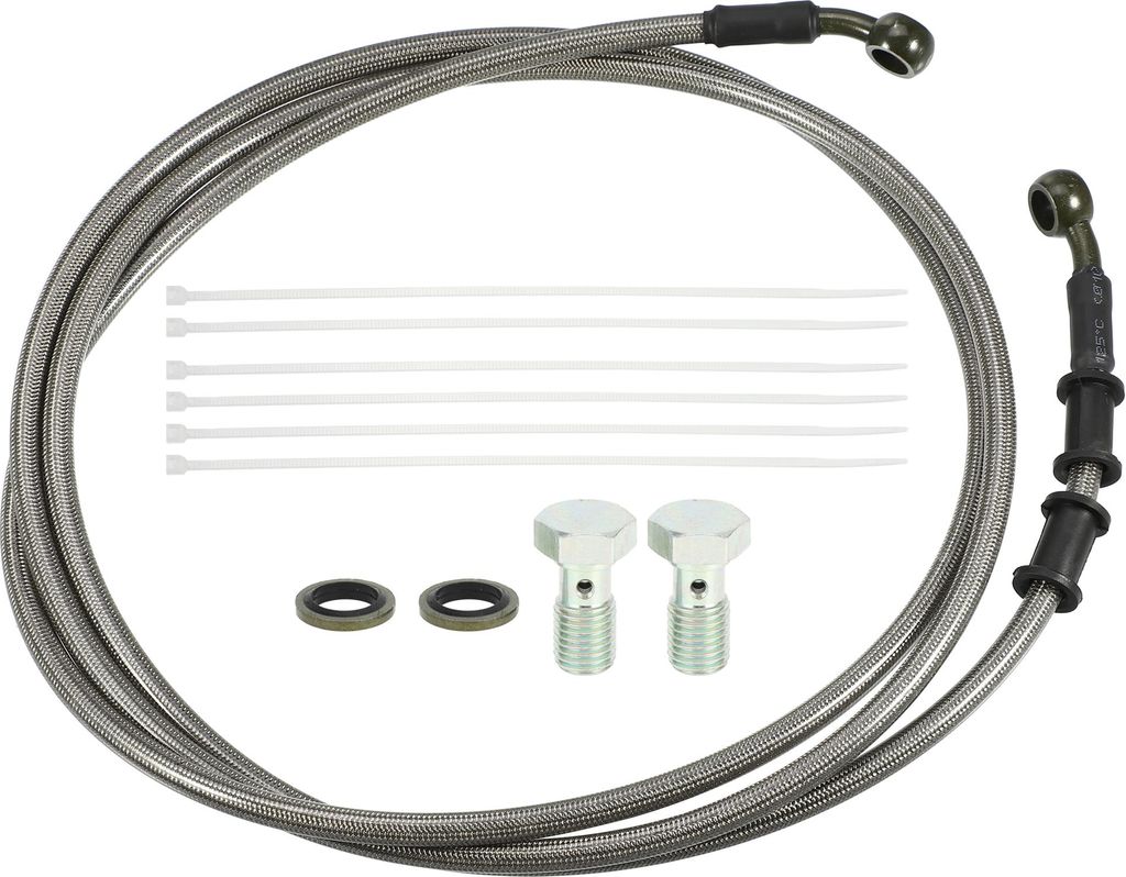 1 Satz Motorrad Hydraulik Bremsleitung Schlauch 2.2m 7.22ft mit Schrauben