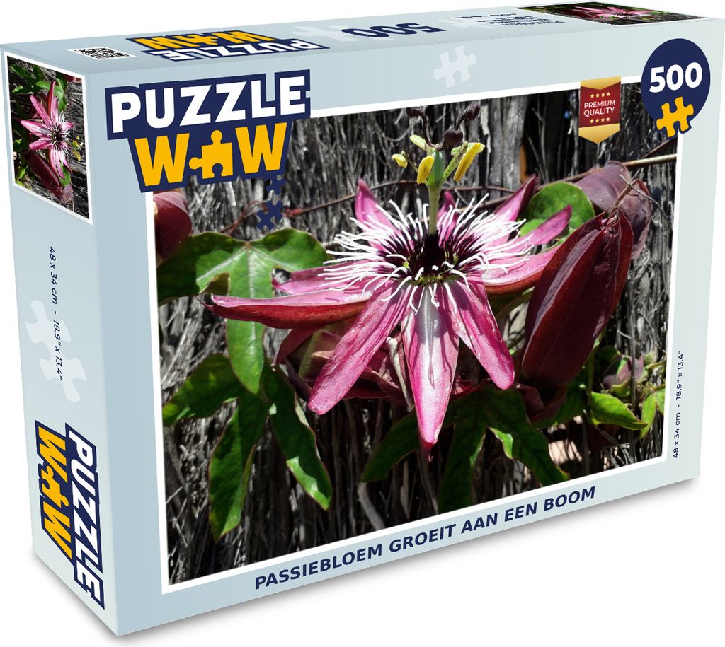MuchoWow Puzzle 500 Teile Passionsblume wächst auf einem Baum - 500 Teile - Kinder - Selberbauen - Puzzlespiele