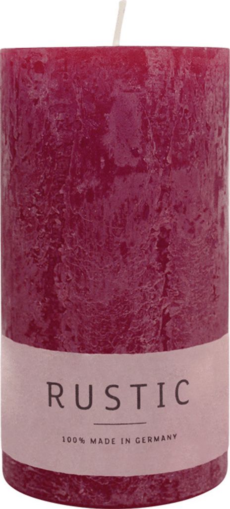 Stumpenkerze aus Paraffin, Altrot, Rustic, WENZEL, 110/60 Produktbild 
