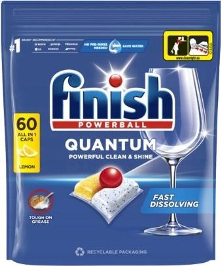 FINISH QUANTUM ALL IN ONE Spülmaschinenkapseln ZITRONE 60 Produktbild 