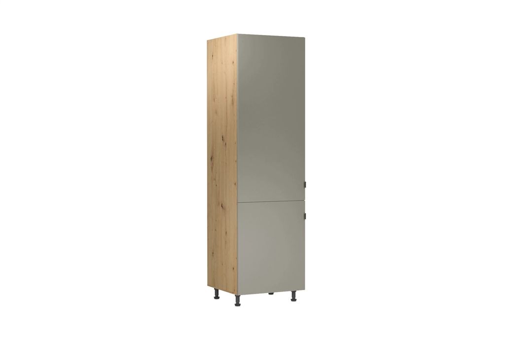 Kühlumbauschrank 60 cm Küchenschrank Küchenblock, Langen D60ZL Beige/Matt