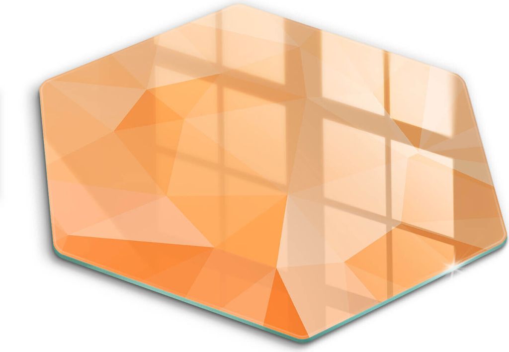 Glasschneideplatte - Herdabdeckplatte - Hexagon 40 cm -Schneidebrett - Spritzschutz - Geometrischer Hintergrund