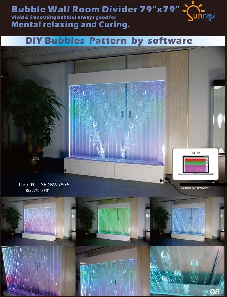 Ausgefallene Ideen Club Wohnzimmer Haus Wasserwand Water Wall Led Trennwand neu