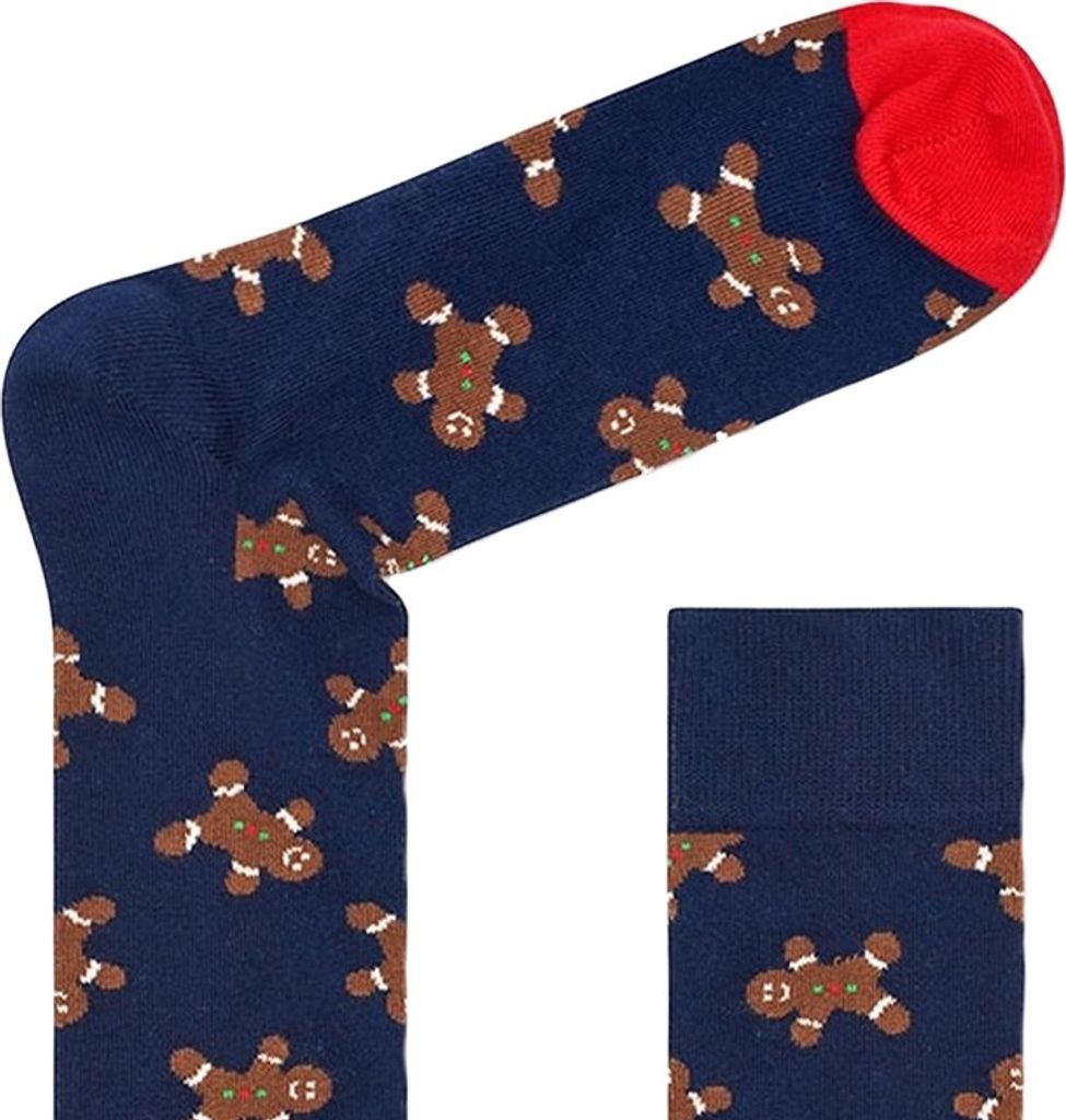 Calzini Happy Socks Gingerbread House – Unisex, Taglia 36-40, Cotone, Fantasia Blu-Verde-Rosso