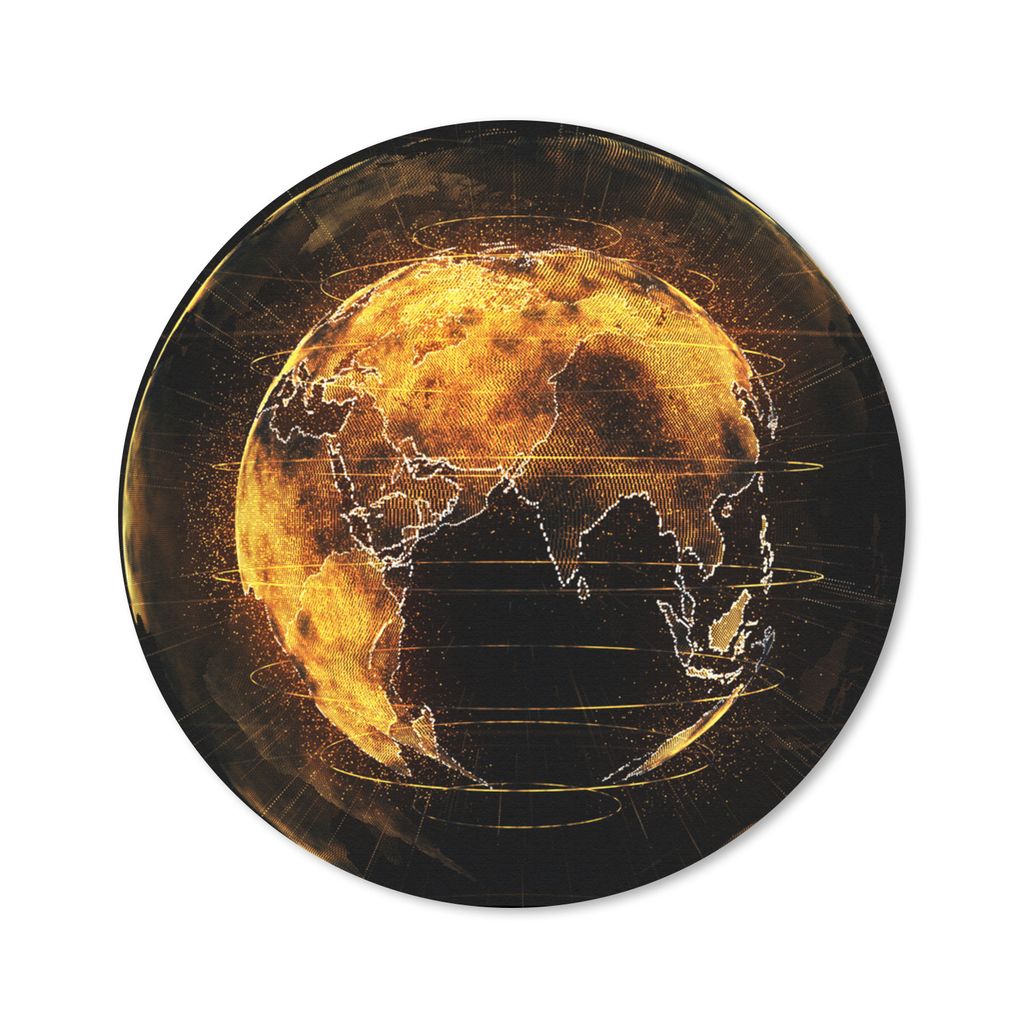 MuchoWow Mauspad Mousepad Erde - Gold - Linie 20x20 cm - Mousepads - Maus Mat - Pad - Mausunterlage - Schreibtischmatte