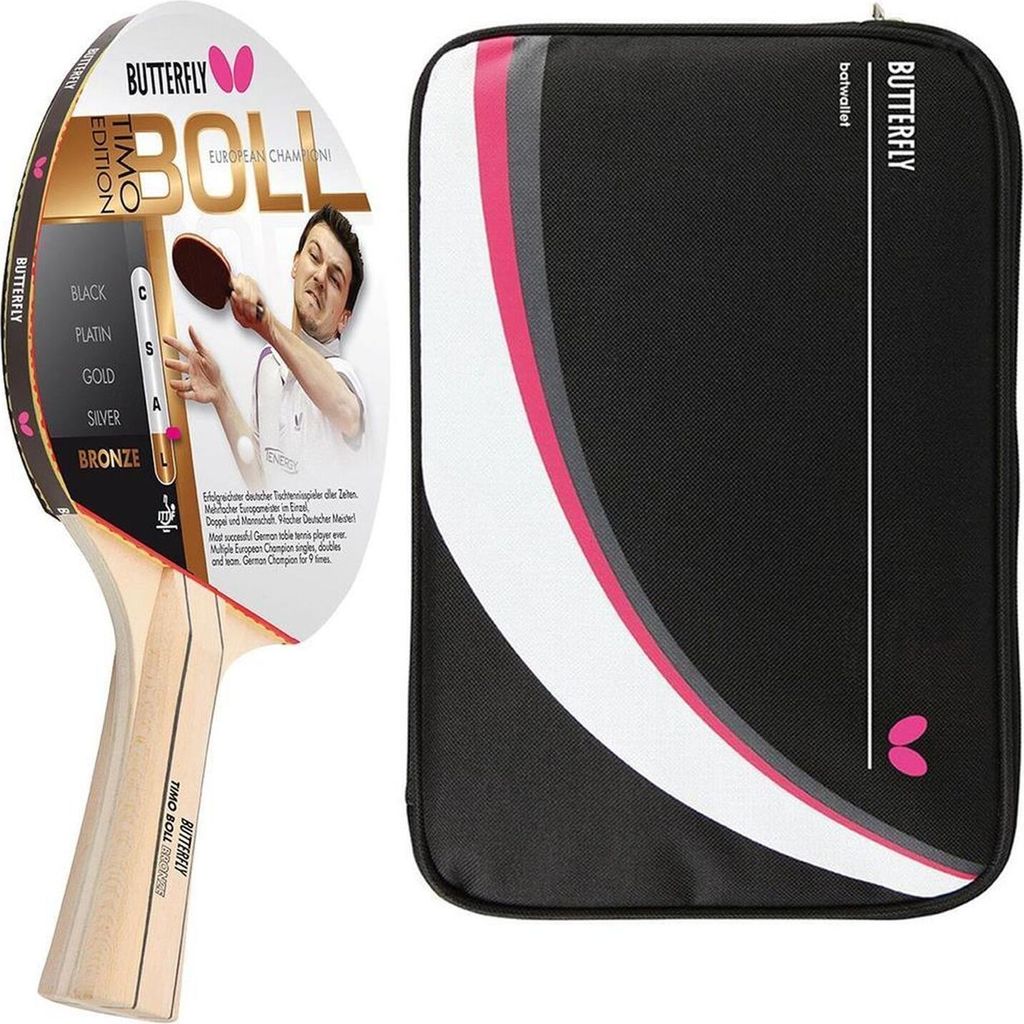 Butterfly 1x Timo Boll Bronze 85010 Tischtennisschläger + Tischtennishülle Drive Case II