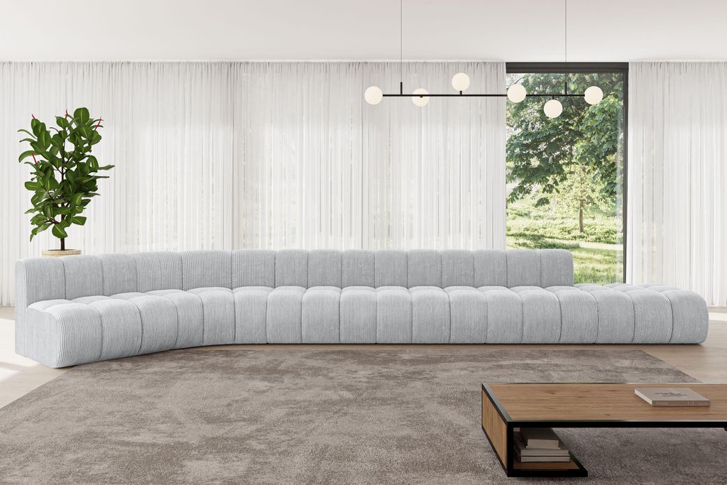 ALTDECOR Modulares Sofa Ecksofa in L-Form - Brilo-L3 - 562x174x70 cm Grau - Corner modular Sofa Eckcouch Couch Wohnlandschaft Cauchsofa Bodensofa P...