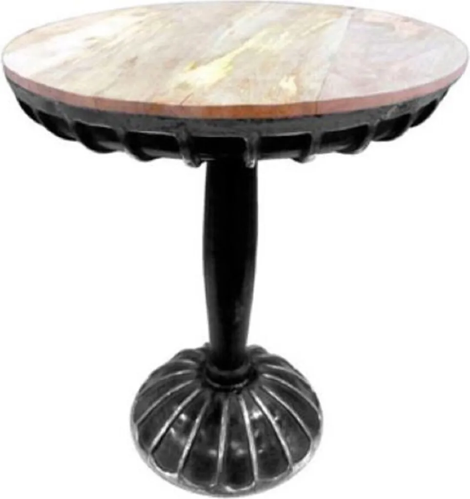 Table d'appoint stable et robuste en bois et aluminium pour petit espace