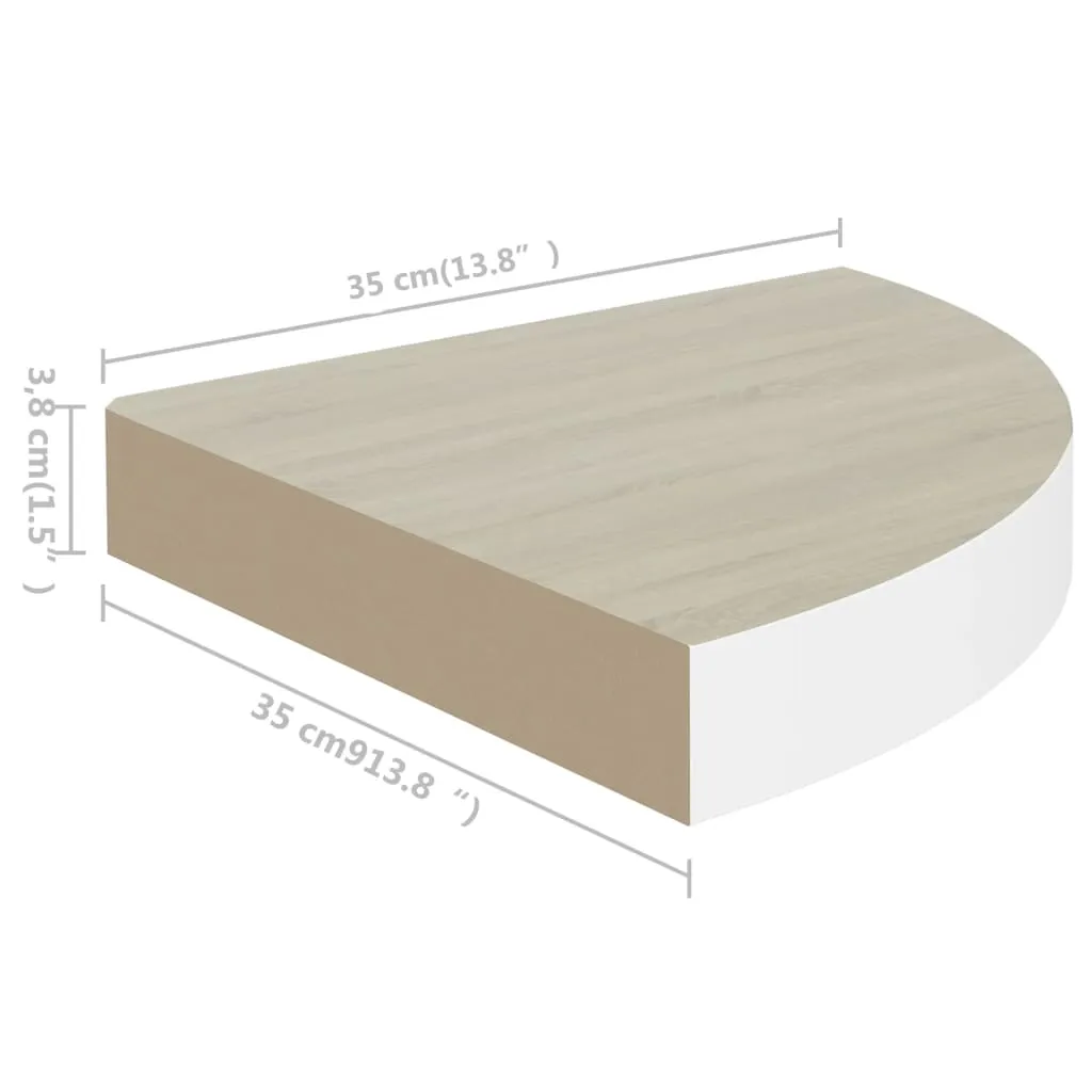 Scaffale Angolare Galleggiante vidaXL 35x35 Rovere Bianco - Offerta - 14