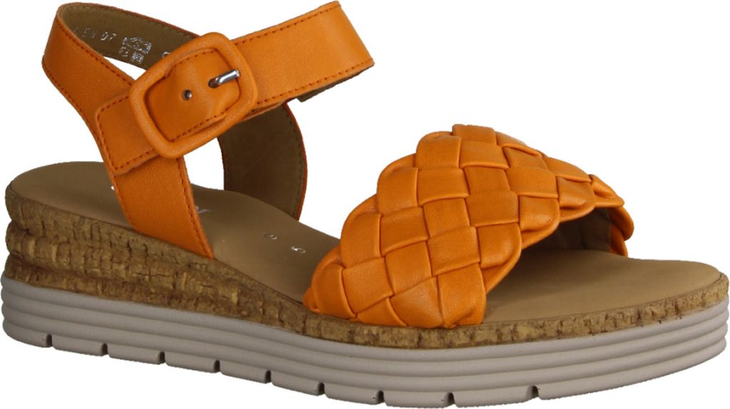 Gabor Comfort 42703-25 Damensandalette, Leder, Carrot (Orange) - Damenschuhe Sandalette / Sling, Rot, leder (nappa nava)