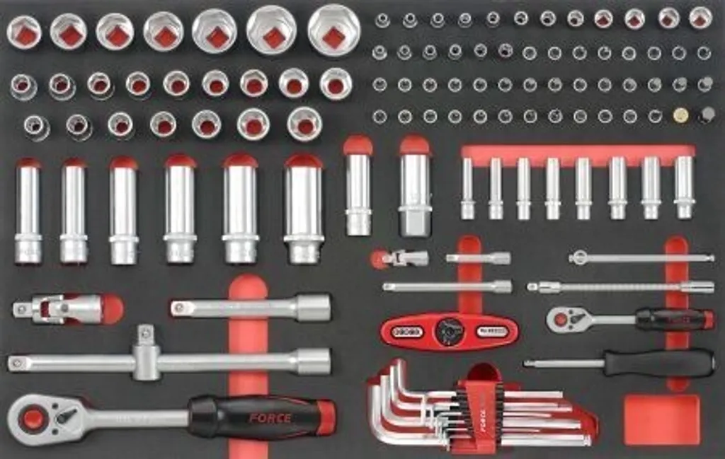 Kit d'outillage 1/4 FORCE 41161 pour maintenance automobile et mécanique