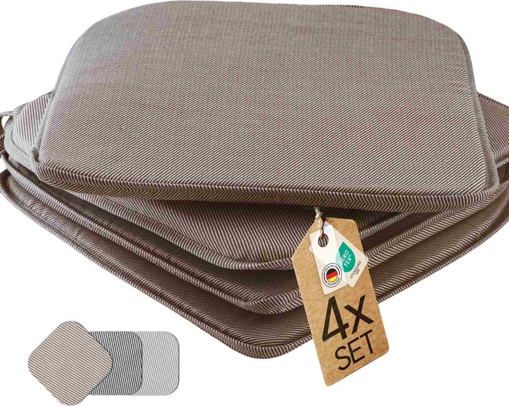 Sitzkissen Stuhlkissen Indoor & Outdoor 2er Set 38x38 cm - Produktbild 